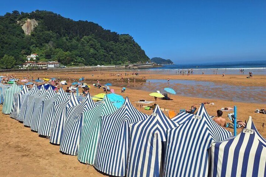 Tents at Zarautz beach