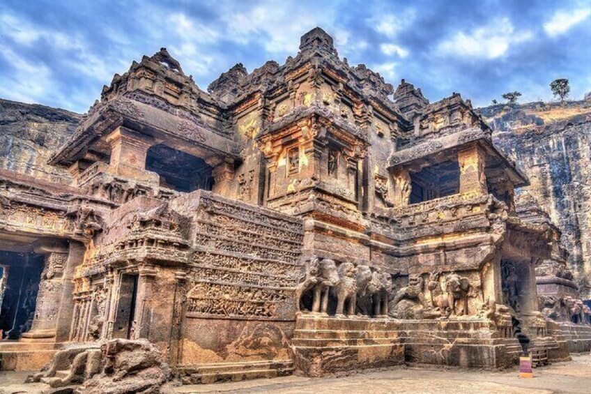 The Kailasa temple, cave 16 in Ellora complex. A UNESCO world Heritage Site.