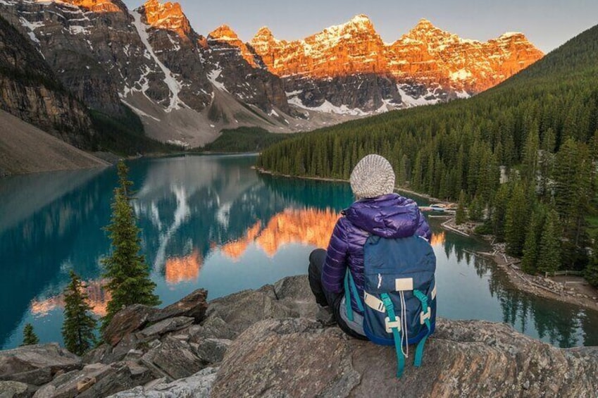 Sunrise Moraine Lake and Lake Louise