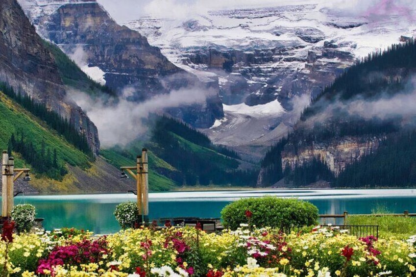 Sunrise Moraine Lake and Lake Louise
