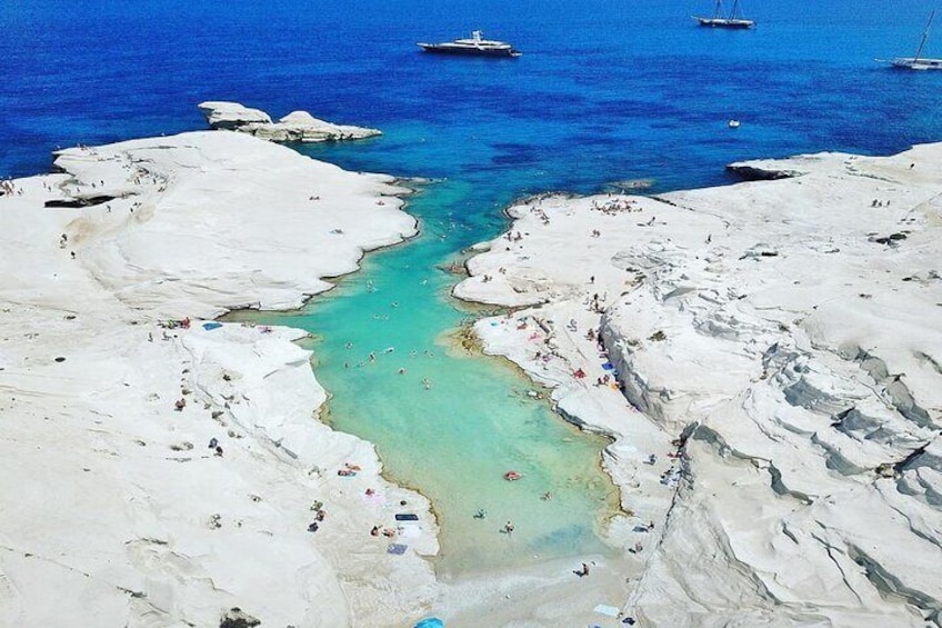 From Rethymno Full Day Trip Milos Island Plaka Sarakiniko