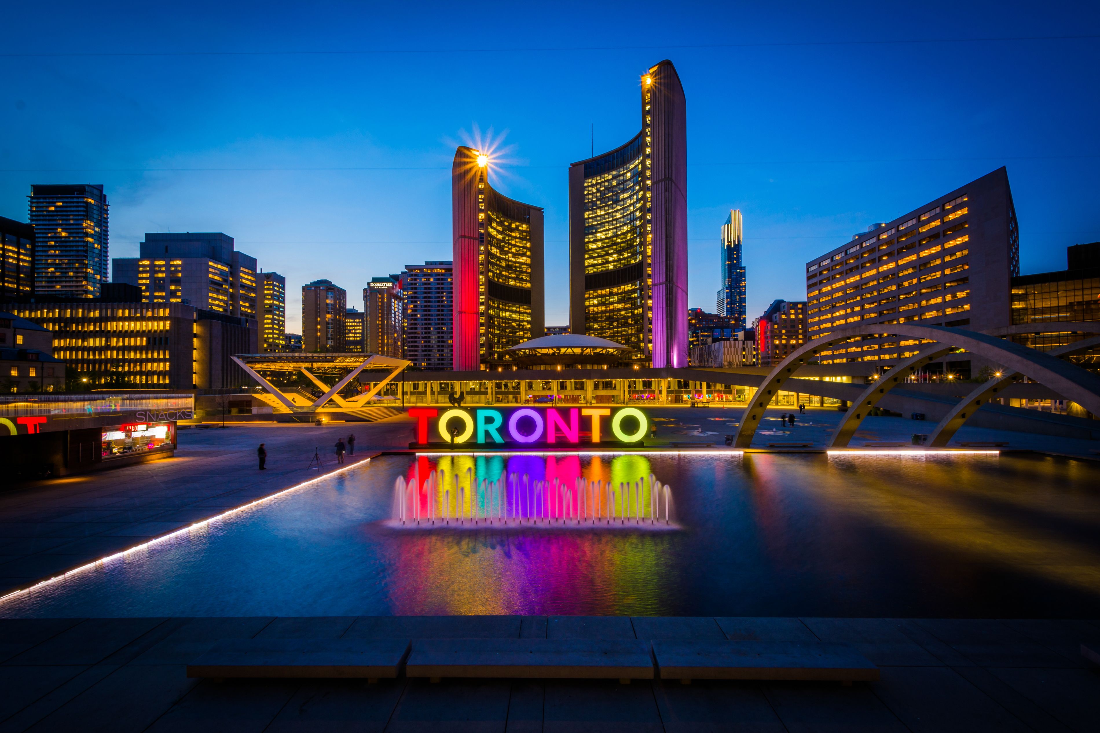 The iconic CN Tower in Toronto was illuminated with blue & green