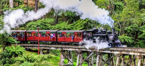 Melbourne Tur Pemandangan Puffing Billy & Healesville Sanctuary