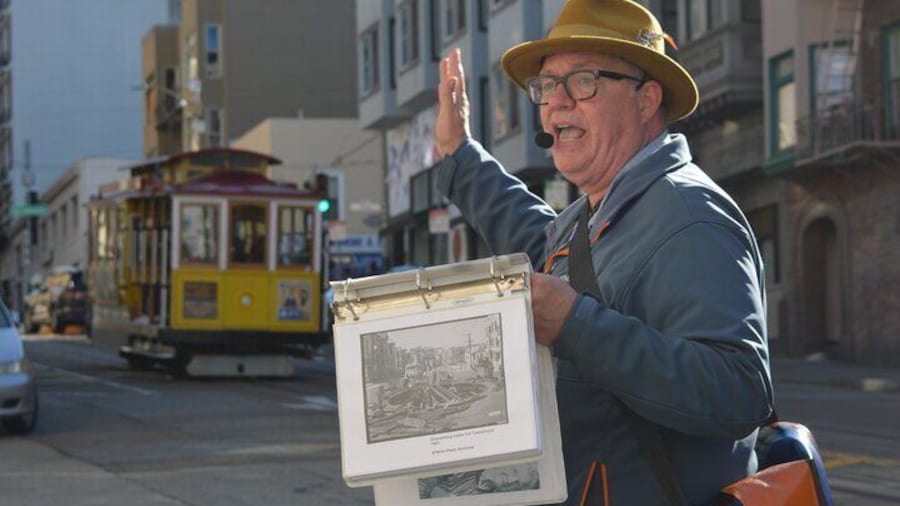 Over 70+ historical cable car photos will be shared on this walking tour that is 95% downhill.