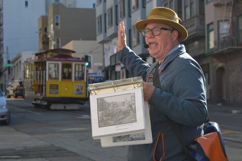 Over 70+ historical cable car photos will be shared on this walking tour that is 95% downhill.