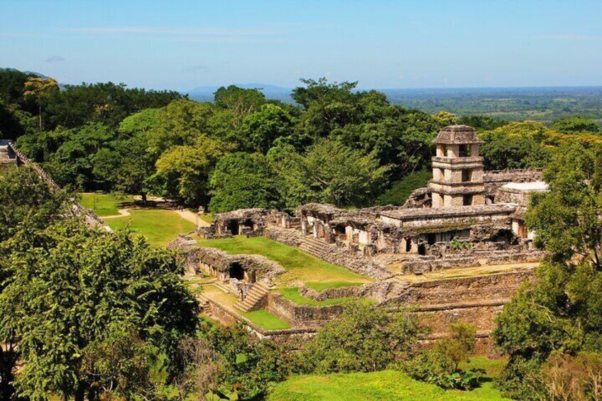 Blue Water Misol-ha and Palenque Tour from San Cristobal.