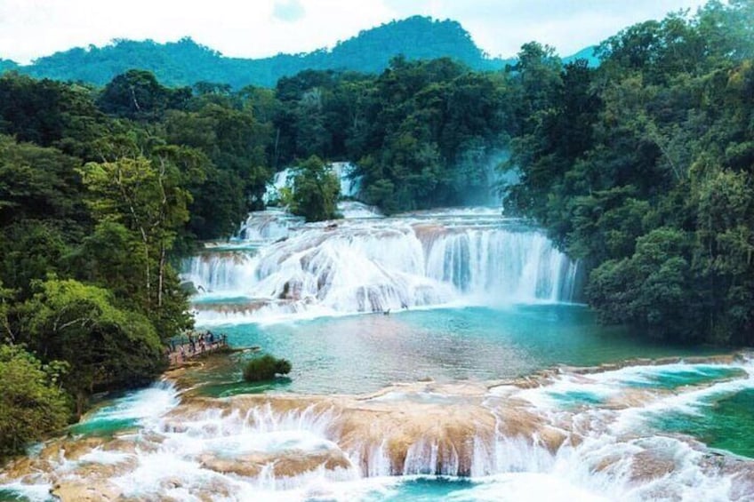 Blue Water Misol-ha and Palenque Tour from San Cristobal.