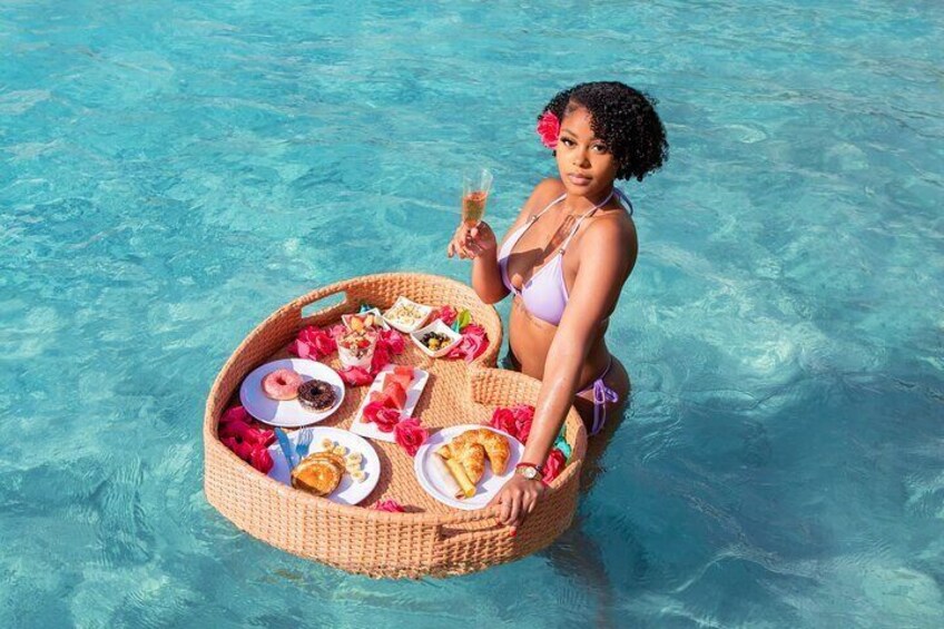 Aruba Floating Tray Shoot FREE Drone Videos, Champagne & Mimosas