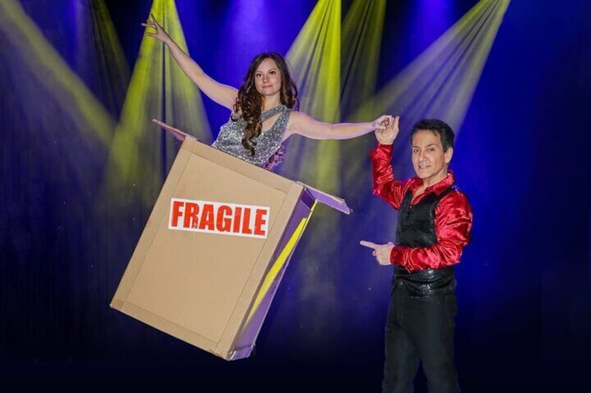 "What's in the Box?" Find out nightly at The Magic of Terry Evanswood at the Evanswood Magic Theater in Pigeon Forge, TN.