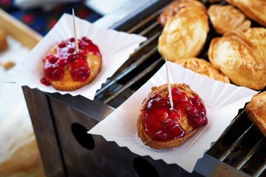Famous mountain cheese 'oscypek' grilled and served with cranberry sauce a must try, included on the trip.