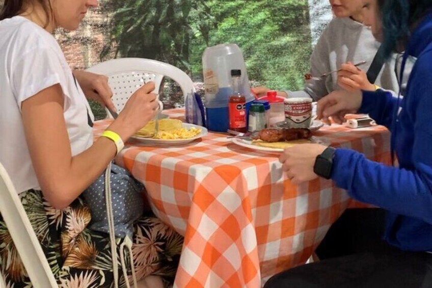 Tasting arepas for breakfast