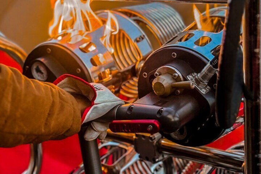 Pilots inflating the balloon.