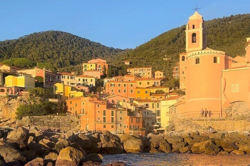 Cinque Terre boat tour at sunset
