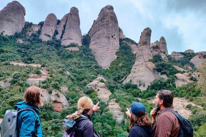 A group hiking Montserrat