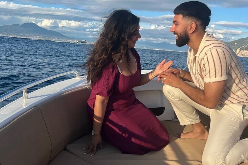 Proposal of Sunset Wedding by Boat in Sorrento