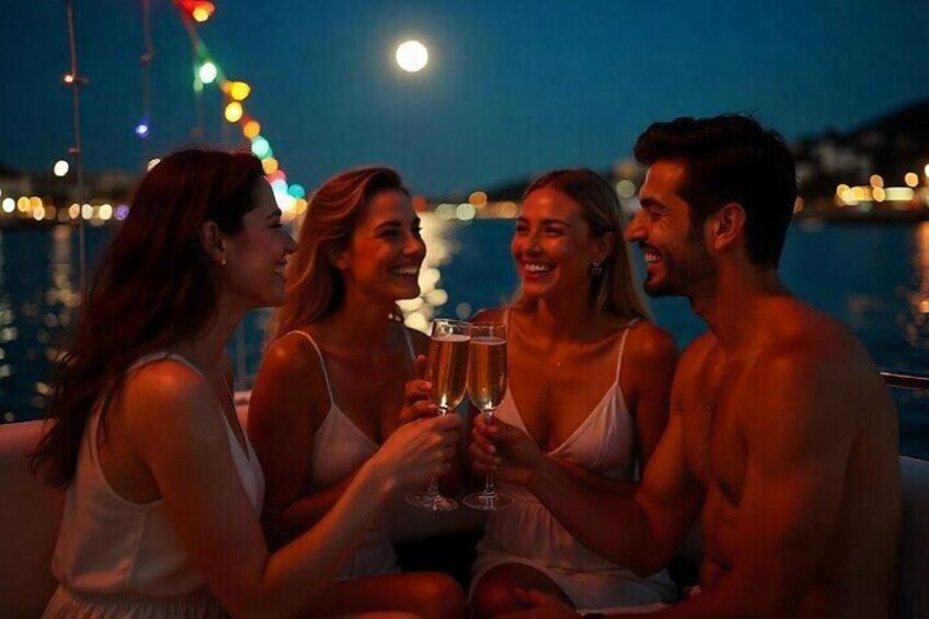 Sunset Boat Tour with Bath and Aperitif under the Stars