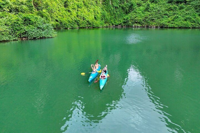 From Halong: Private Canoe Tour Explore Halong & Lan Ha Bay 