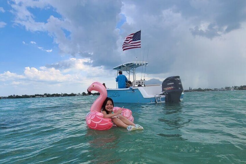 Family friendly day at the sandbar with Gulf Water Tours