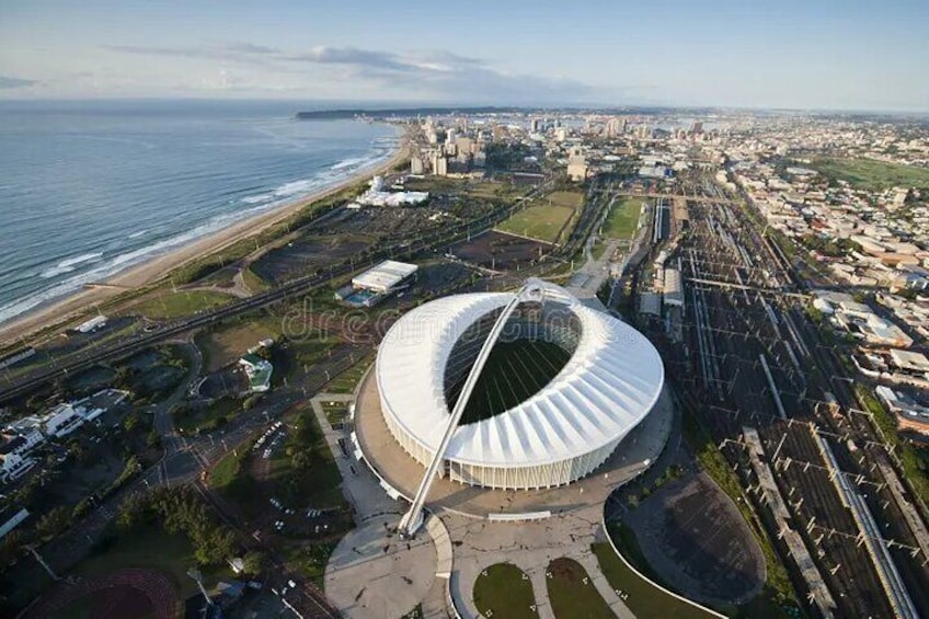 Aerial view of Moses Mabhida Stadium