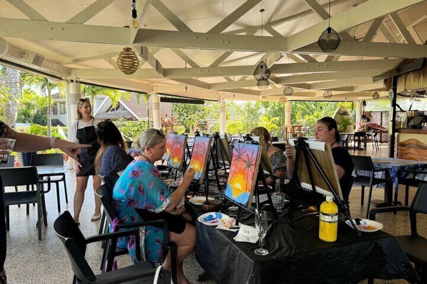 Hens Private Paint & Sip Class at The Anchorage Resturant