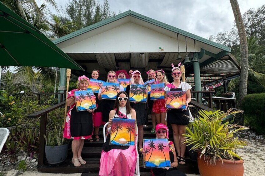 Hens Private Paint & Sip Class at The Tamarind Restaurant