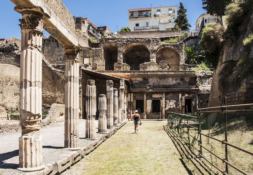 Sunny day view of Ercolano, a town in Italy