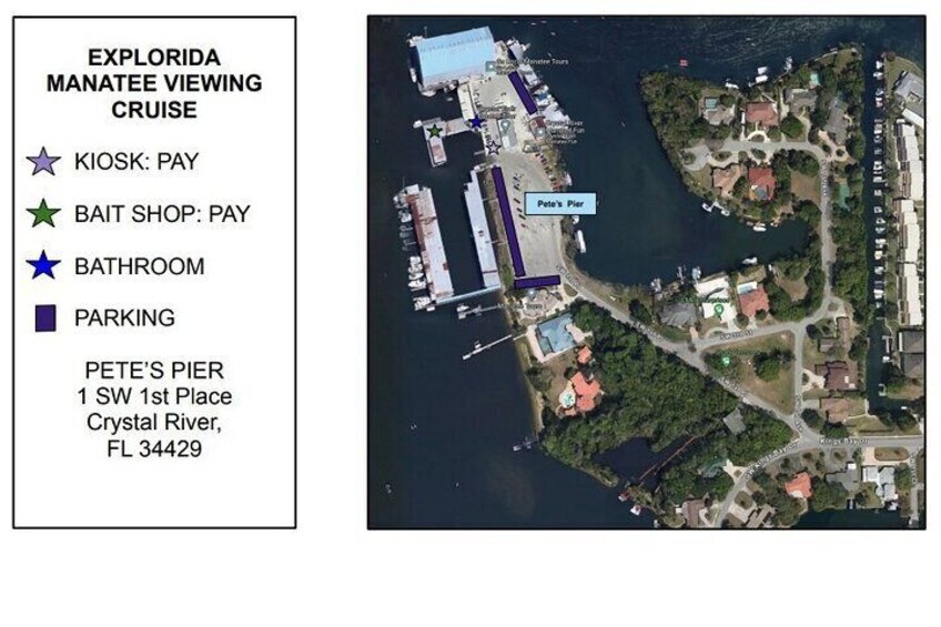 Map of Pete's Pier Parking.