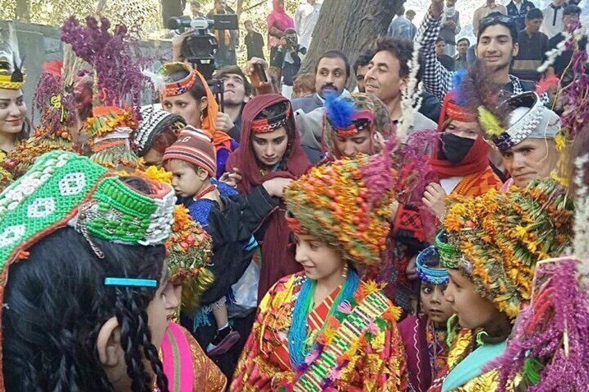 The Childs of kalash valley Celebrating the phool Festival in Kalash Valley of Hindukush