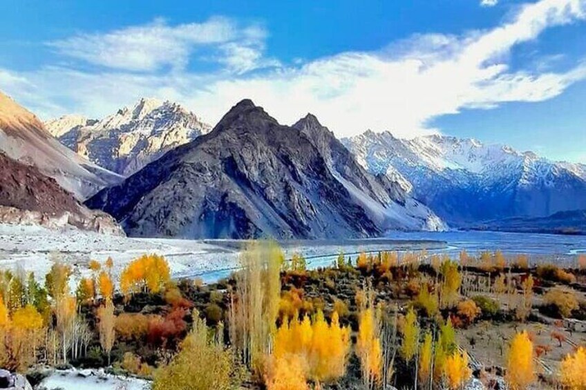 Passu village of Hunza Valley in Autumn Color