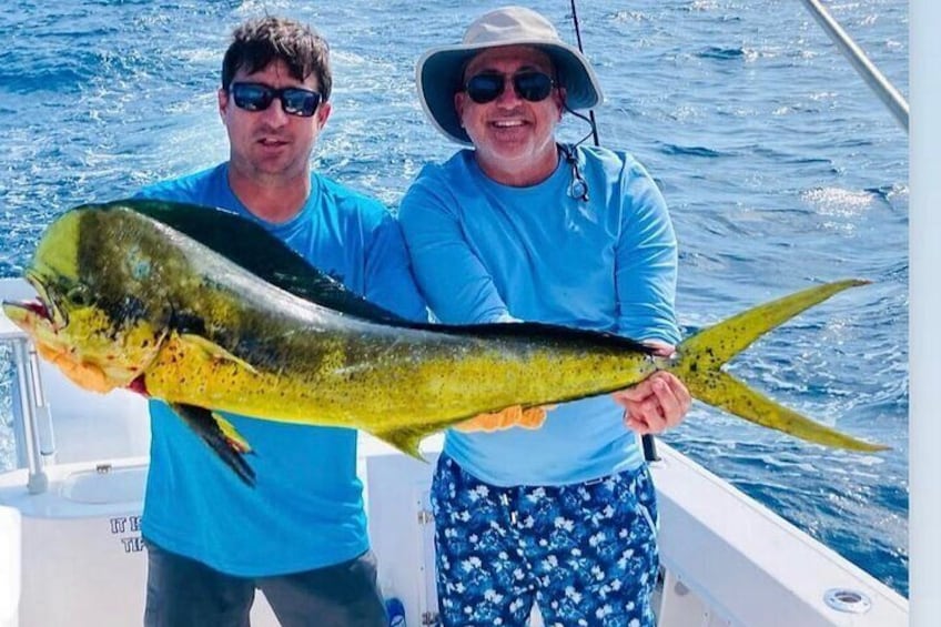 Fishing on a shared charter catching Mahi on cowboy cowgirl sportfishing