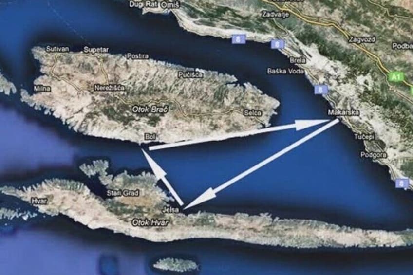 Hvar and Brac Boat Tour with Lunch