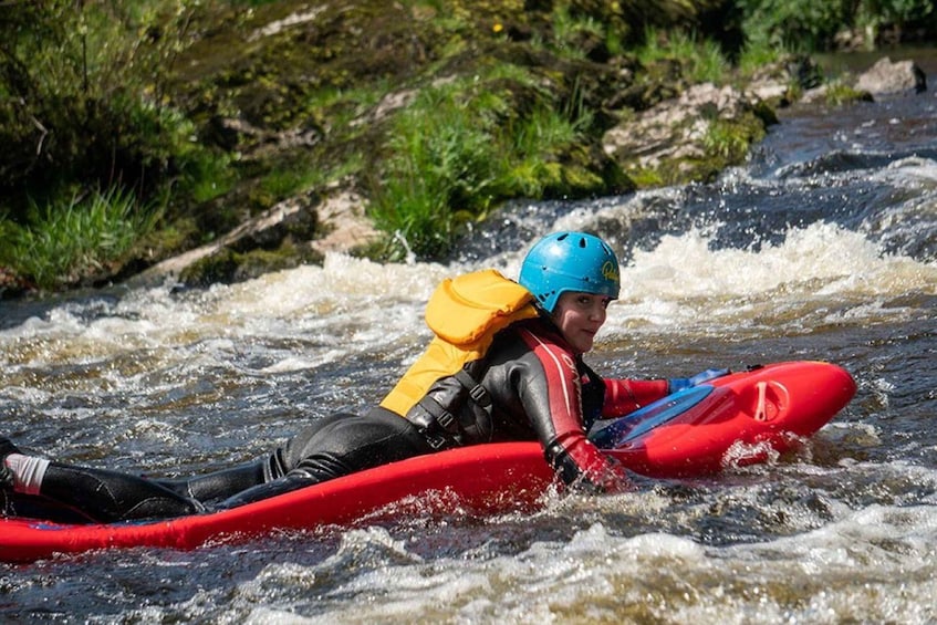 Llangollen: Bodyboating on the River Dee