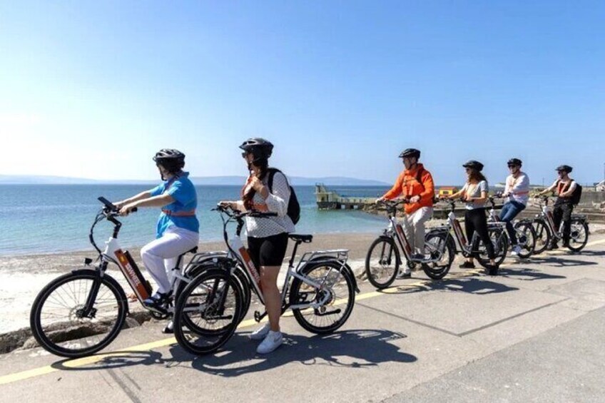 Cycling Salthill promenade-viewing the sea-Galway city -Ireland