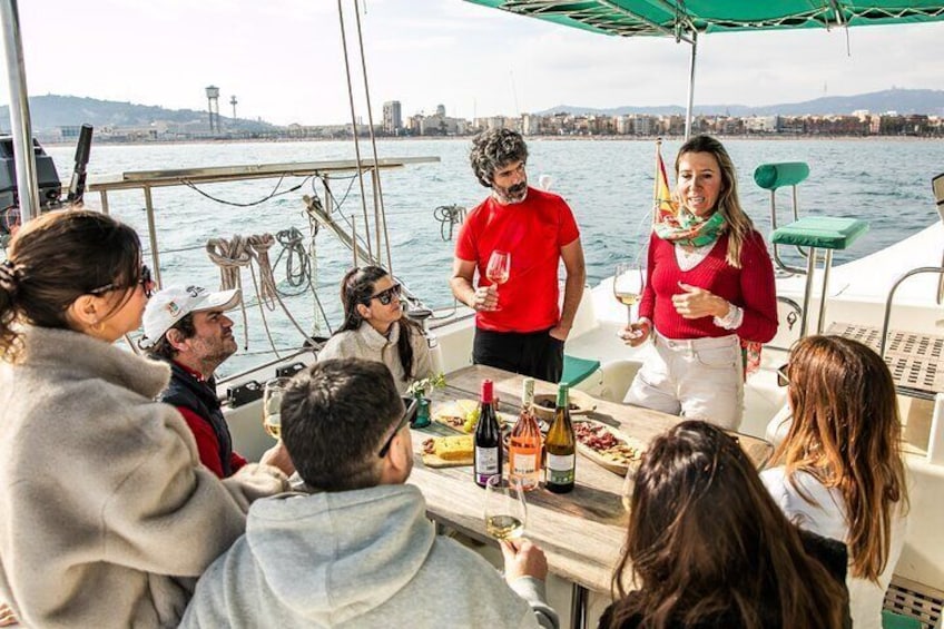 Premium Private Wine Tasting & Tapas in a Catamaran Barcelona