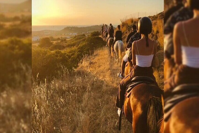 Sunset Landscape Horse riding in Paros 