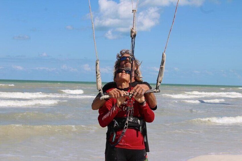 kitesurfing lessons in El Cuyo Yucatan Mexico