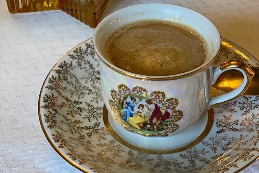 Coffee served in Carlsbad porcelain