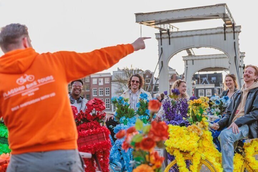 Explore Amsterdam canals on iconic Flower Bikes