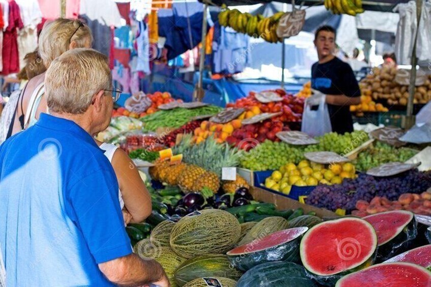 Very attractive local italian market in Ventimiglia
