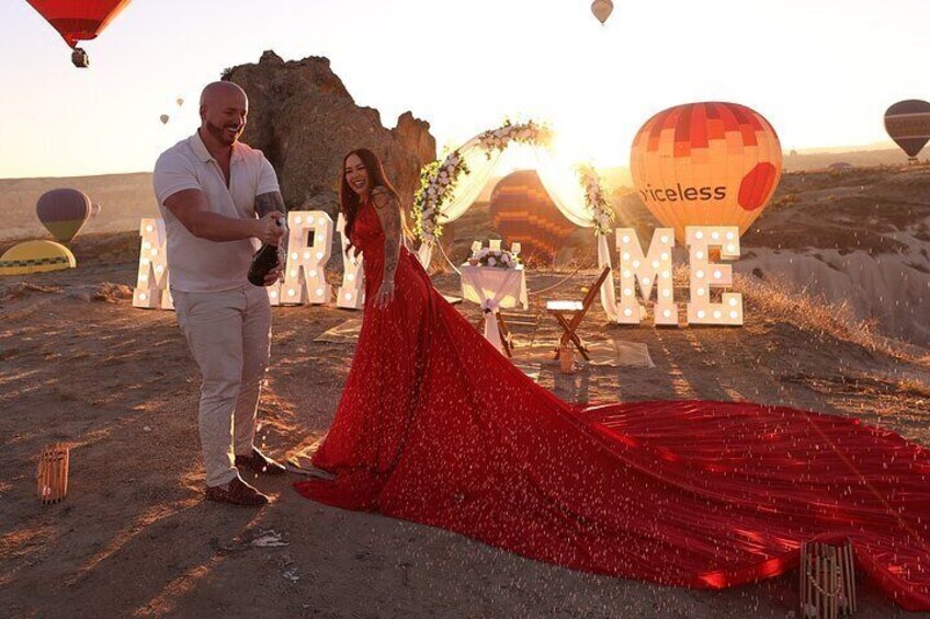 Wedding Proposal and Photoshoot with Hot Air Balloons