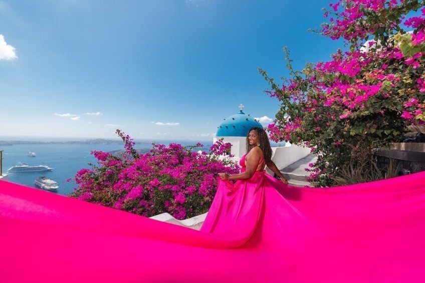 Flying Dress Santorini Photoshoot & Hotel pick up (Group Deals)