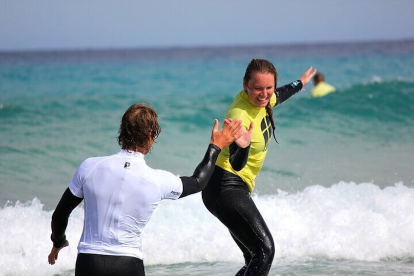 Learn to surf the most beautiful sandy beaches of Fuerteventura