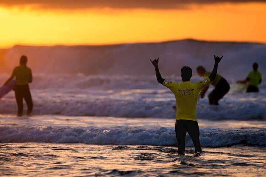 Learn to surf the most beautiful sandy beaches of Fuerteventura