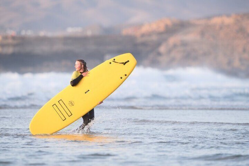 Learn to surf the most beautiful sandy beaches of Fuerteventura