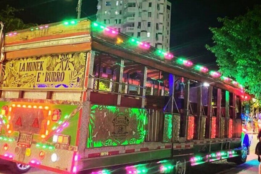 Tour in Chiva Rumbera Music Party and Fun in Santa Marta
