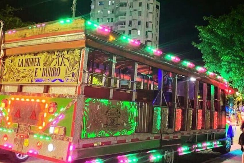 Tour in Chiva Rumbera Music Party and Fun in Santa Marta