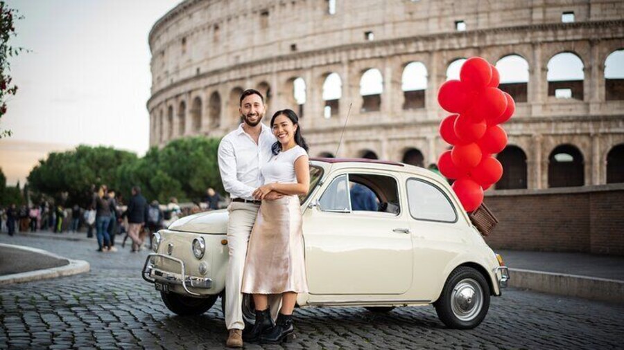 Rome Fiat 500 Vintage Car Tour with Professional Photoshoot