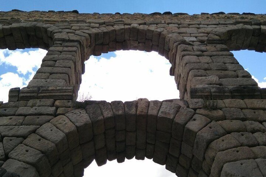 Detail of the arches of the Segovia Aqueduct.