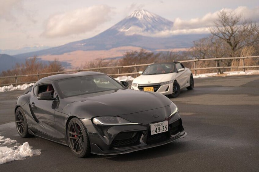 Enjoy spectular view of Mount Fuji in our GR Supra and Spoon tuned Honda S660