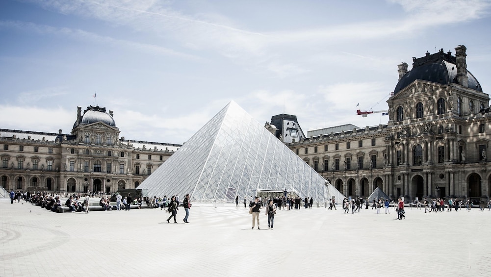 Glass pyramid outside the Louvre Museum in Paris